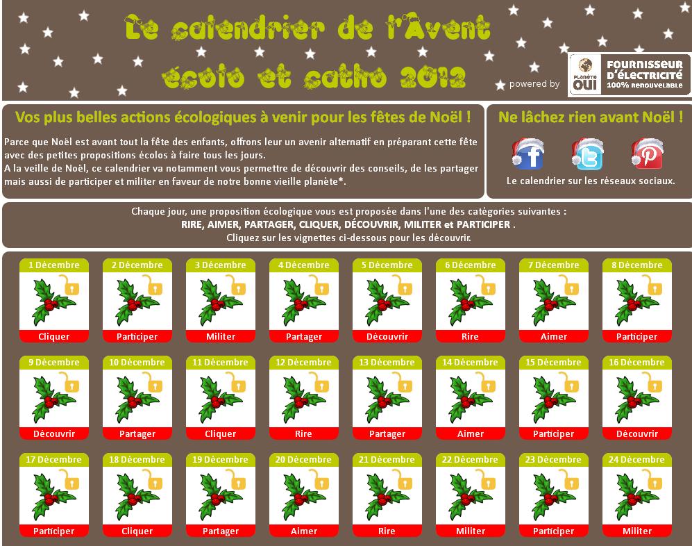 calendrier avant