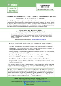 Invitation conf. de presse jeûne pour le climat