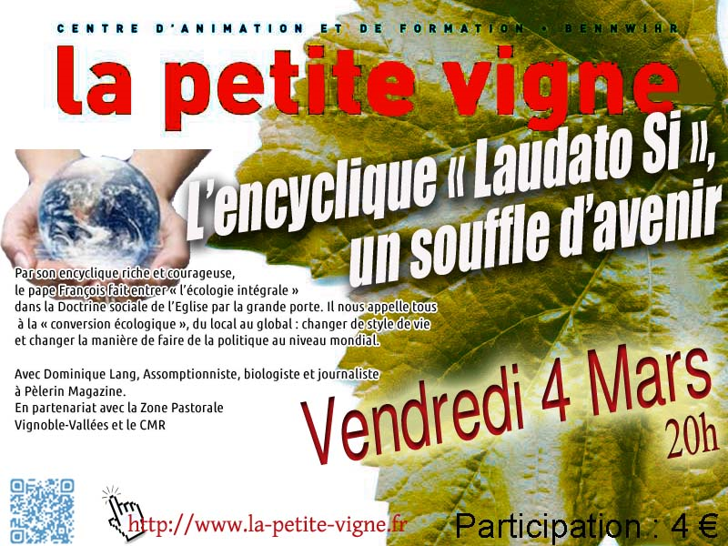 2016 L'encyclique Laudato Si 4mars2016