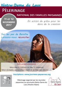 2017 ECOLOGIE Pélerinage ND du Laus
